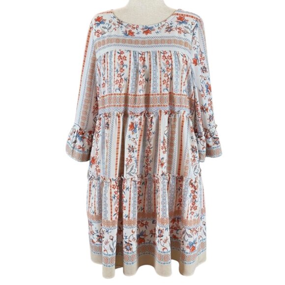VIOLET WEEKEND FLORAL MIDI DRESS, SIZE XL - Picture 1 of 4